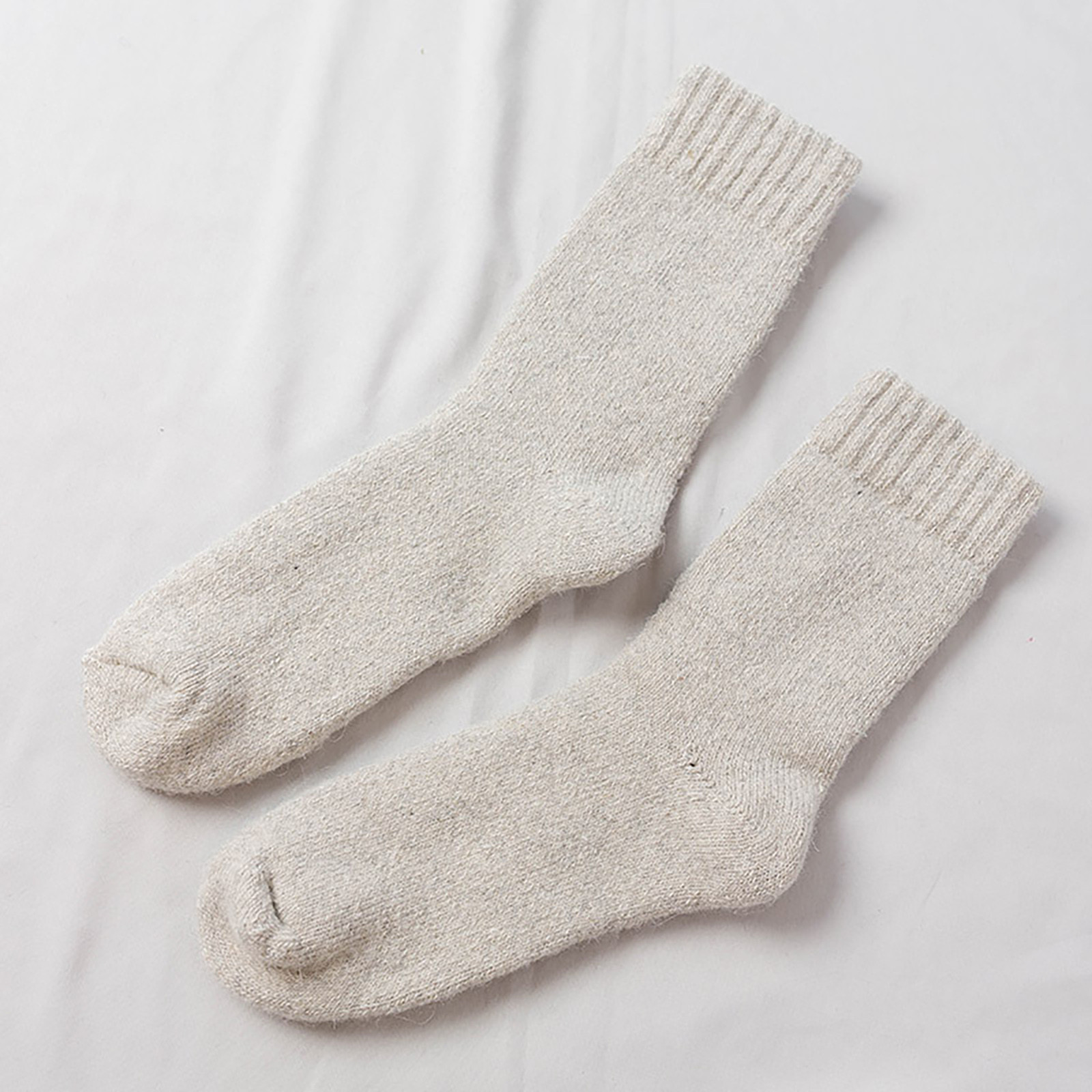 YYYTop Mens Warm Socks, Men's Compression Socks Winter Super Thick Plus Fleece Wool Socks Men's Warm Wool Socks Color Sock Cozy Winter Light Gray Gifts Under $15